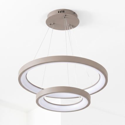 BRILAGI - LED Dimeriuojamas pakabinamas šviestuvas ant laido FALCON SLIM LED/68W/230V 3000-6500K skersmuo 50 cm smėlinė + nuotolinio valdymo pultas