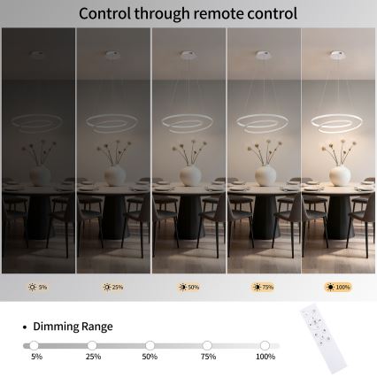 Brilagi - LED reguliuojamas pakabinamas šviestuvas ant laido TWISTER LED/48W/230V 3000-6000K skersm. 50 cm balta + nuotolinis valdymas