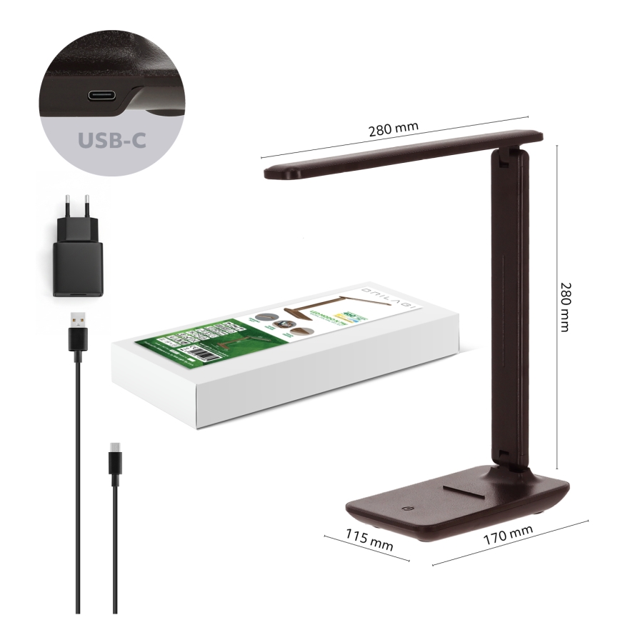 Brilagi - LED reguliuojamas stalinis šviestuvas MODO LED/7W/230V 3000/4000/6500K ruda