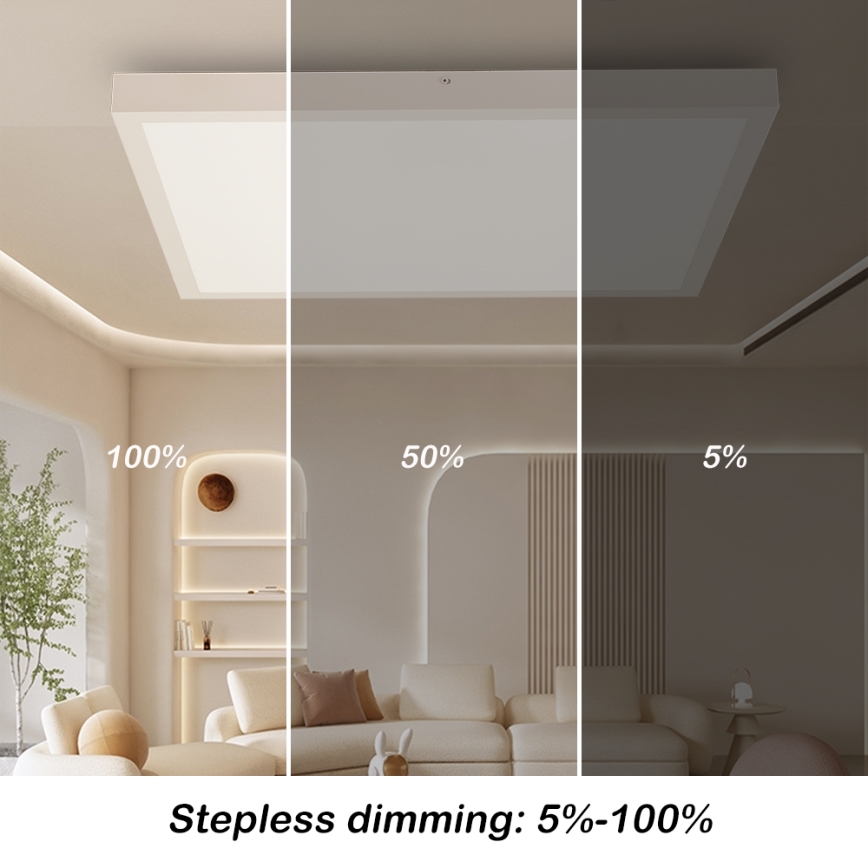Brilagi - LED Dimeriuojama lubų lempa FRAME SMART LED/50W/230V 60x60 cm 3000-6000K IP44 Balta + Nuotolinio valdymo pultas