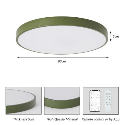 Brilagi - Dimeriuojamas LED šviestuvas POOL SMART LED/100W/230V Ø 80 cm 3000–6000 K Wi‑Fi Tuya + nuotolinis valdymas žalia