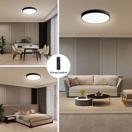 Brilagi - Dimeriuojamas LED lubinis šviestuvas POOL SMART LED/48W/230V 40 cm 3000-6000K Wi-Fi Tuya + nuotolinis valdymas juodas