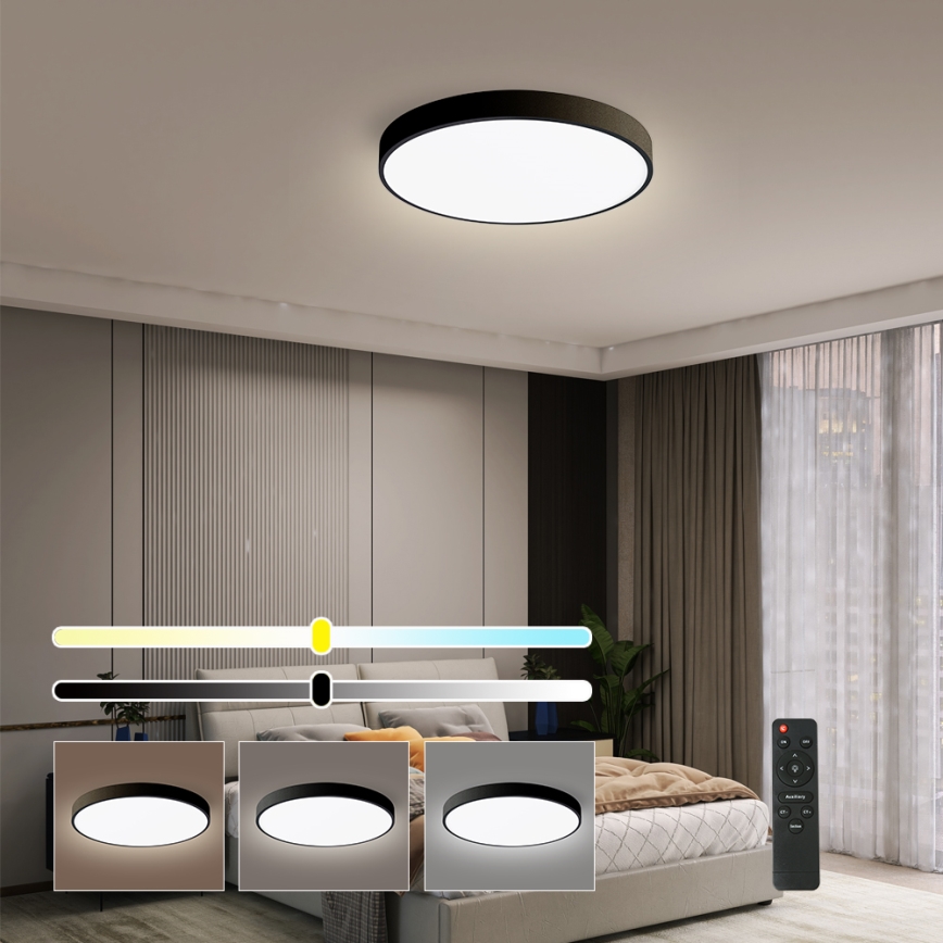 Brilagi - Dimeriuojamas LED lubinis šviestuvas POOL SMART LED/48W/230V 40 cm 3000-6000K Wi-Fi Tuya + nuotolinis valdymas juodas