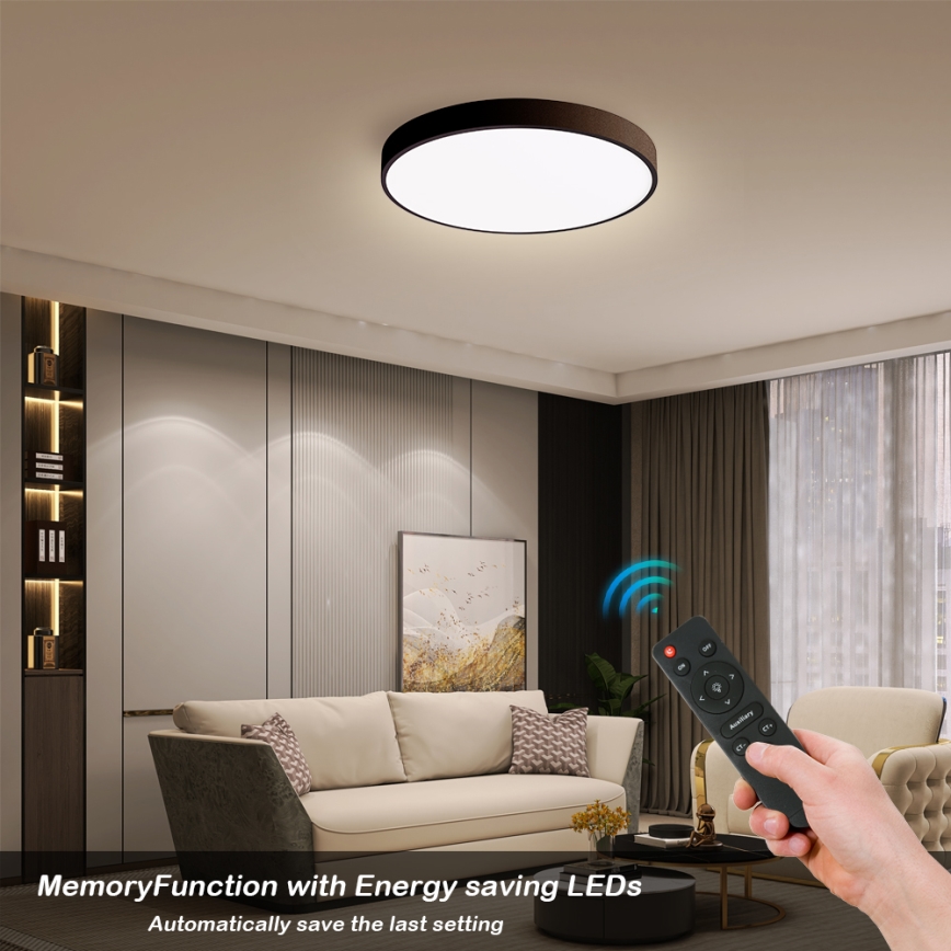 Brilagi - Dimeriuojamas LED lubinis šviestuvas POOL SMART LED/48W/230V 40 cm 3000-6000K Wi-Fi Tuya + nuotolinis valdymas juodas