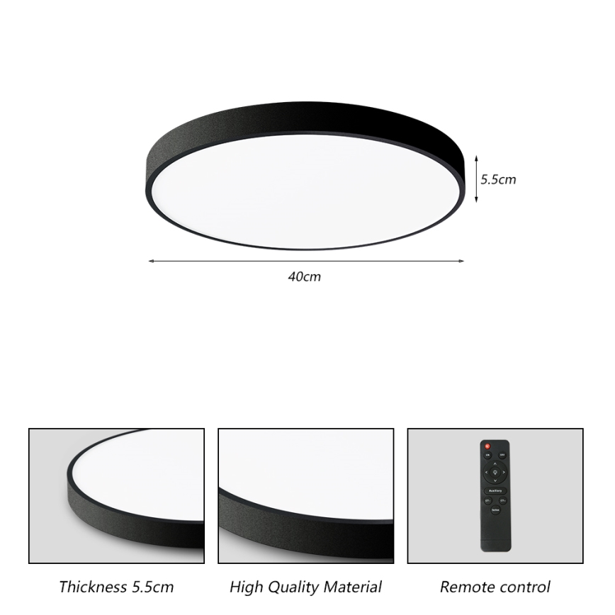 Brilagi - Dimeriuojamas LED lubinis šviestuvas POOL SMART LED/48W/230V 40 cm 3000-6000K Wi-Fi Tuya + nuotolinis valdymas juodas