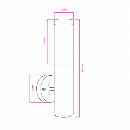 BRILAGI - reguliuojamas LED lauko sieninis šviestuvas ELIA 1xE27/6W/230V 2700-6500K IP44 Wi‑Fi matinis chromas