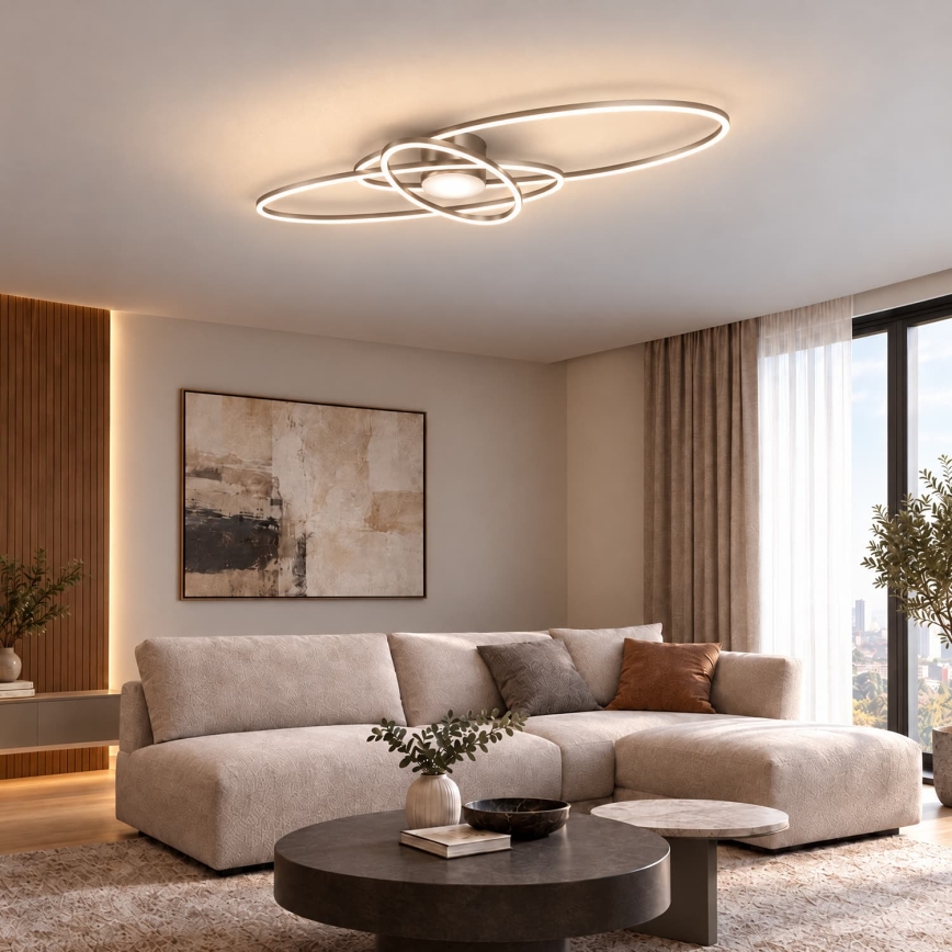 BRILAGI - Dimeriuojamas LED lubų šviestuvas APOLLO LED/58W/230V 3000-6500K 43,2x101,2 cm matinis chromas + nuotolinis valdymas