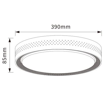 Brilagi - LED šviestuvas su reguliuojamu ryškumu COCI LED/48W/230V 3000-6500K skersmuo 39 cm medžio dekoras/juodas + nuotolinis valdymas
