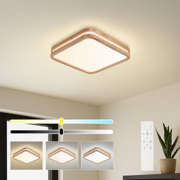 BRILAGI - LED dimeriuojamas lubinis šviestuvas MOLINA SQUARE LED/48W/230V 3000-6000K ąžuolas 40x40 cm + nuotolinis valdymas