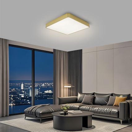 Brilagi - Dimeriuojamas LED lubinis šviestuvas POOL LED/36W/230V 3000-6000K 40x40 cm auksinis + nuotolinis valdymas