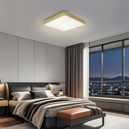 Brilagi - Dimeriuojamas LED lubinis šviestuvas POOL LED/36W/230V 3000-6000K 40x40 cm auksinis + nuotolinis valdymas