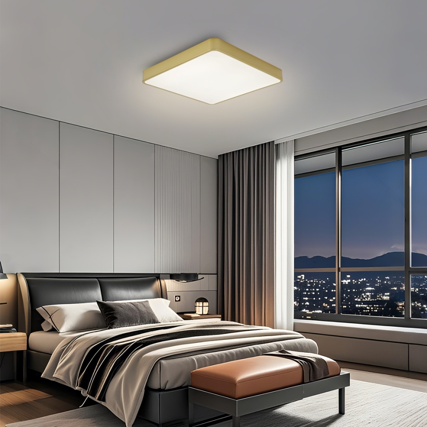 Brilagi - Dimeriuojamas LED lubinis šviestuvas POOL LED/36W/230V 3000-6000K 40x40 cm auksinis + nuotolinis valdymas