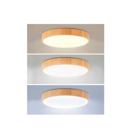 Brilagi - reguliuojamas LED lubinis šviestuvas POOL LED/36W/230V 3000-6000K Ø 30 cm medžio dekoras + nuotolinis valdymas