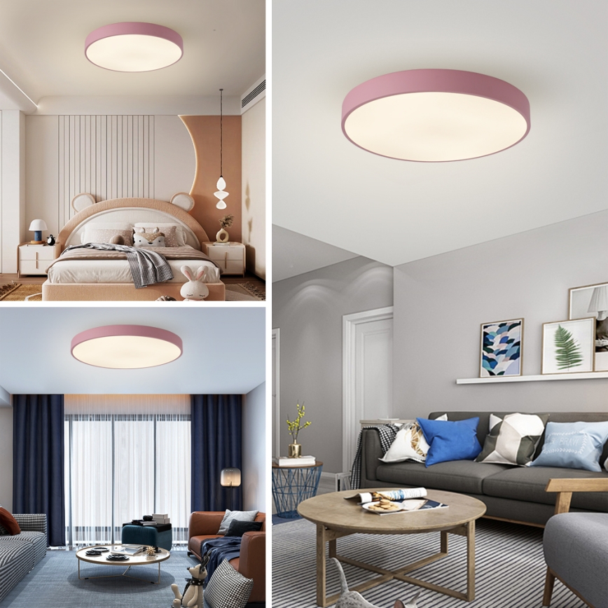 Brilagi - reguliuojamas LED lubų šviestuvas POOL LED/60W/230V 3000–6000K, skersmuo 60 cm, rožinis + nuotolinio valdymo pultas