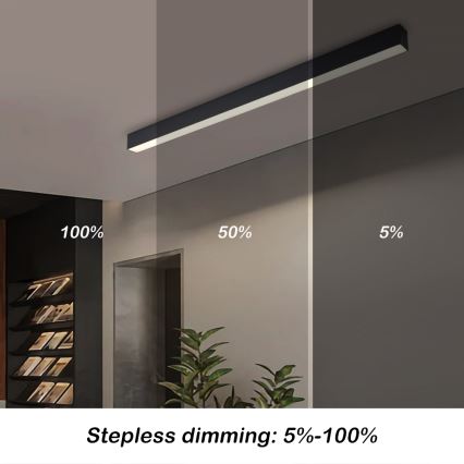 Brilagi - pritemdomas LED lubinis šviestuvas SLEEKLINE SMART LED/40W/230V 3000-6000K Wi-Fi Tuya juodas + nuotolinio valdymo pultelis