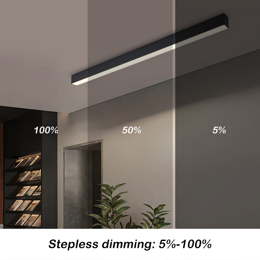 Brilagi - pritemdomas LED lubinis šviestuvas SLEEKLINE SMART LED/40W/230V 3000-6000K Wi-Fi Tuya juodas + nuotolinio valdymo pultelis