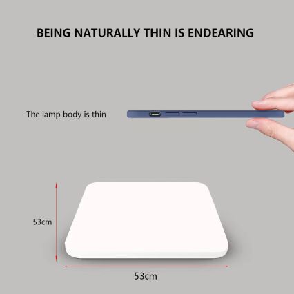 Brilagi - Išmanus lubinis LED šviestuvas su reguliuojamu ryškumu 36W/230V 53x53 cm 2700-6500K Wi-Fi Tuya + su nuotoliniu pultu