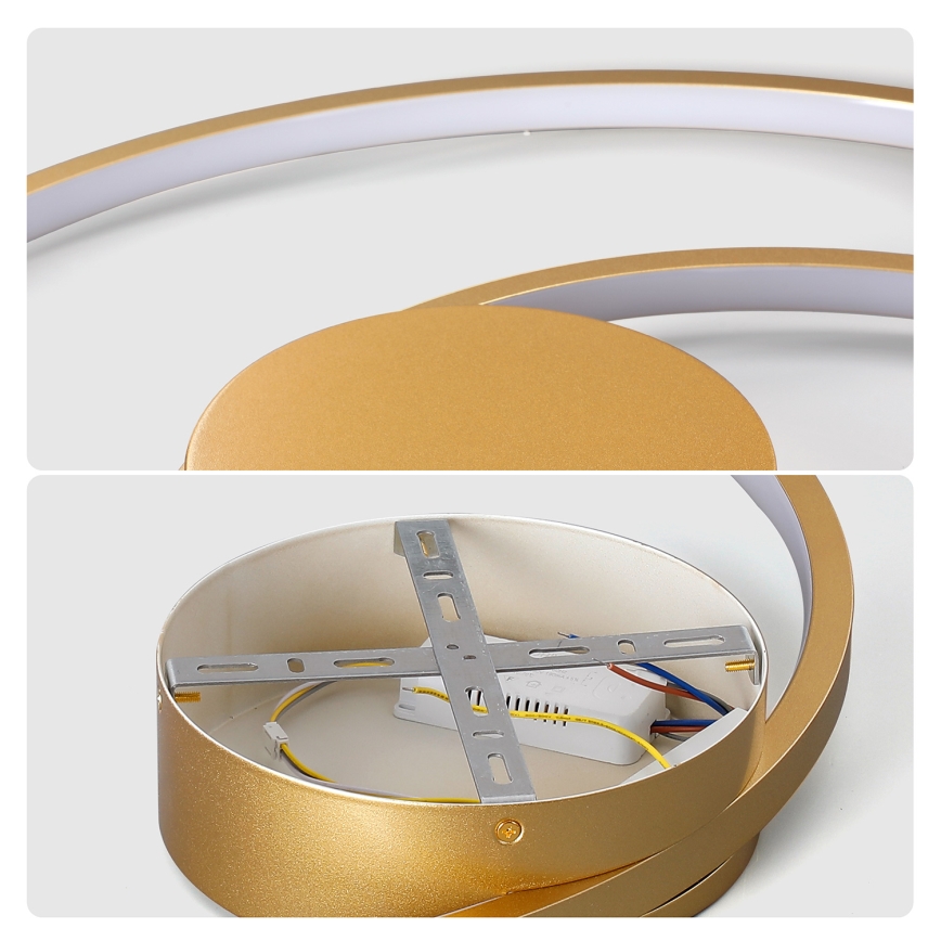 Brilagi - dimeriuojamas lubų šviestuvas TWISTER LED/105W/230V 3000-6000K skersmuo 100 cm auksinis + su nuotoliniu pulteliu