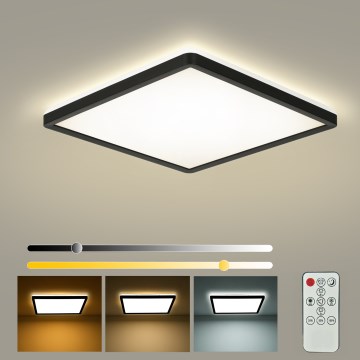 Brilagi - LED dimeriuojamas lubinis šviestuvas ULTRA PLONAS LED/18W/230V 2700-6500K 30x30 cm juodas + nuotolinio valdymo pultas