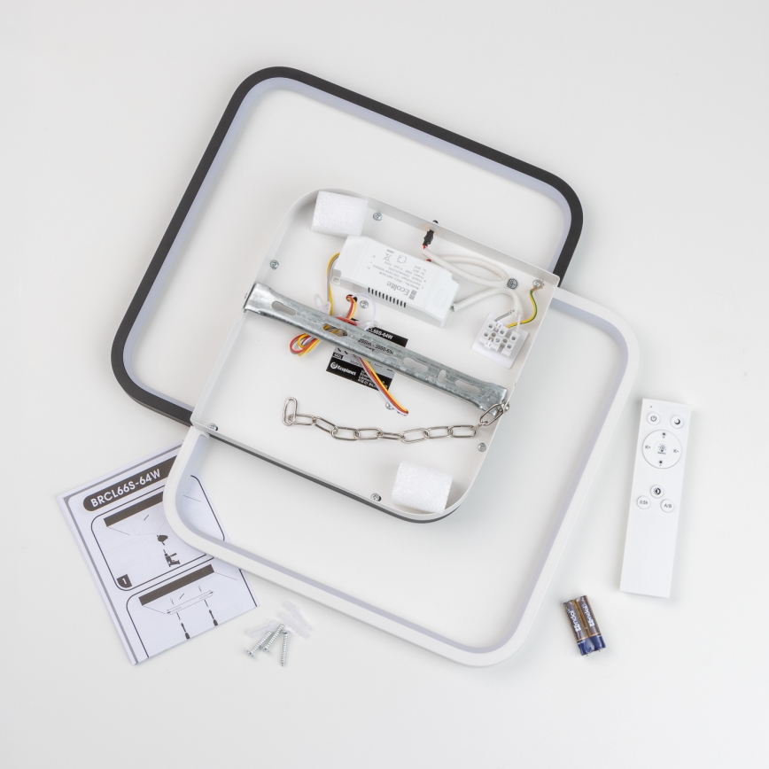 Brilagi - Dimeriuojamas LED lubinis šviestuvas VELO XL LED/98W/230V 3000-6500K 61x61 cm + nuotolinis valdymas