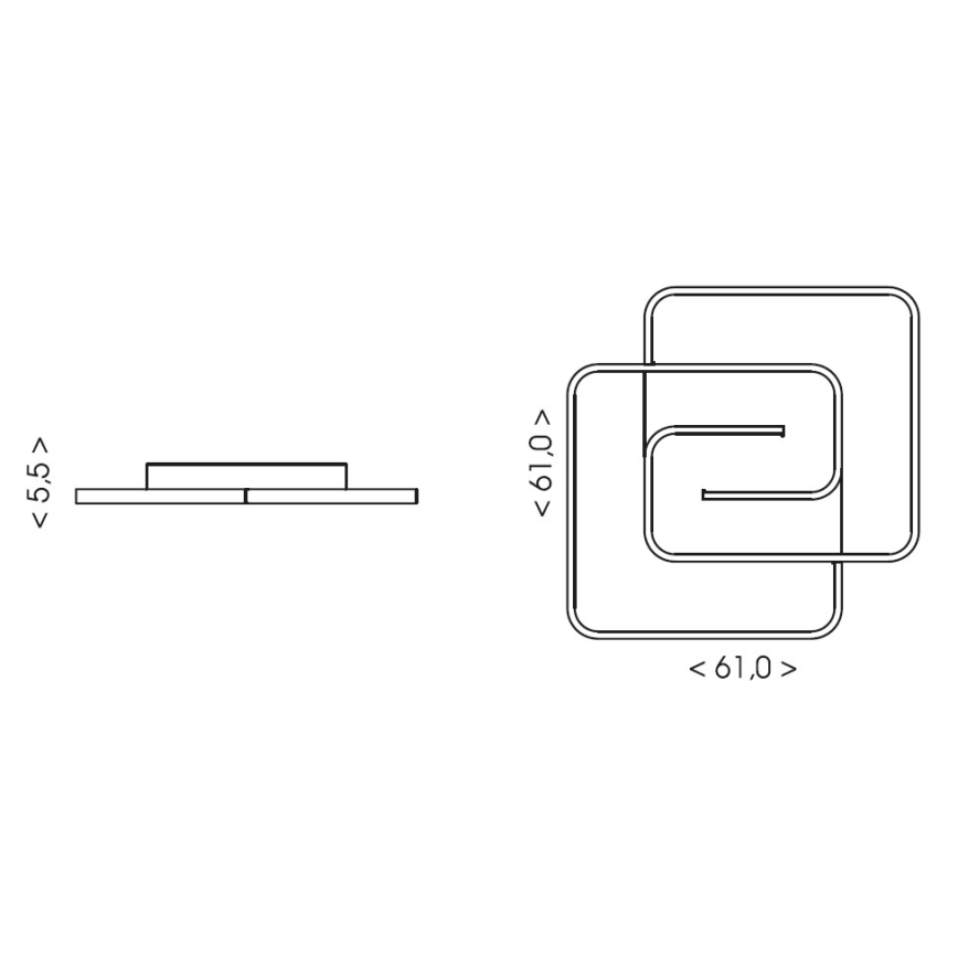 Brilagi - Dimeriuojamas LED lubinis šviestuvas VELO XL LED/98W/230V 3000-6500K 61x61 cm + nuotolinis valdymas