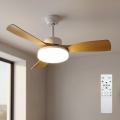 Brilagi - LED dimeriuojamas lubinis ventiliatorius LED/34W/230V 3000-6500K Ø 106 cm balta/ruda + nuotolinis valdymas