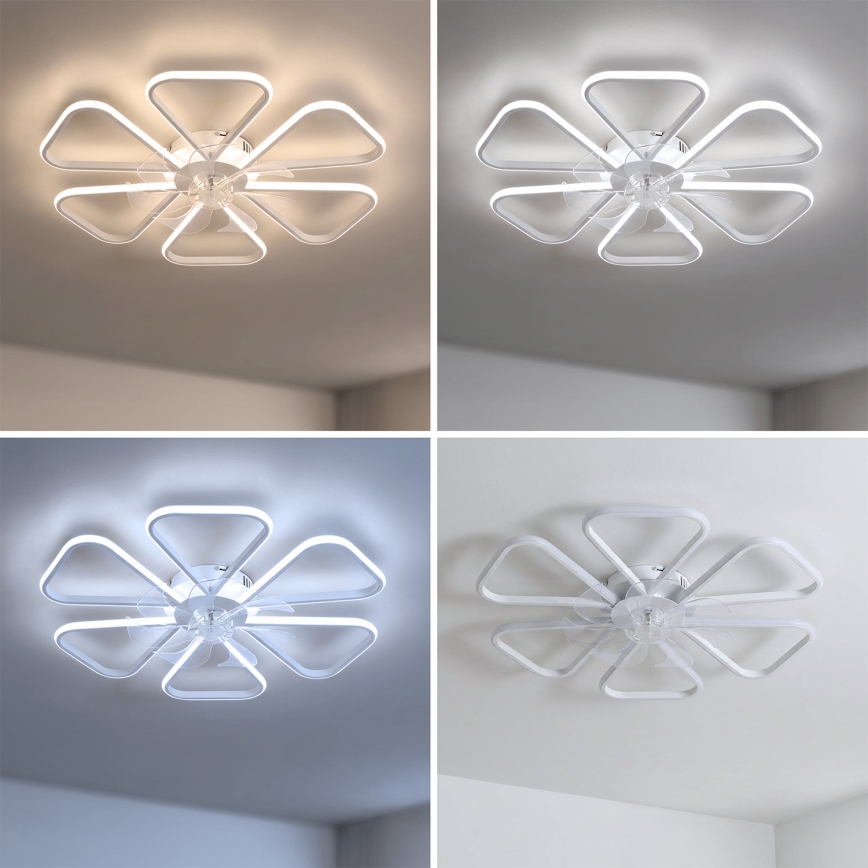 Brilagi - dimeriuojamas LED lubinis ventiliatorius LED/38W/230V 3000–6500K Ø 76 cm baltas + su nuotoliniu pulteliu