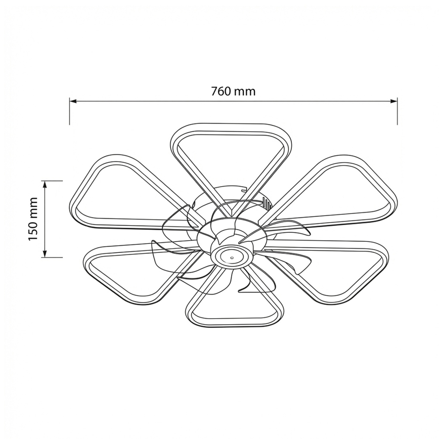 Brilagi - dimeriuojamas LED lubinis ventiliatorius LED/38W/230V 3000–6500K Ø 76 cm baltas + su nuotoliniu pulteliu