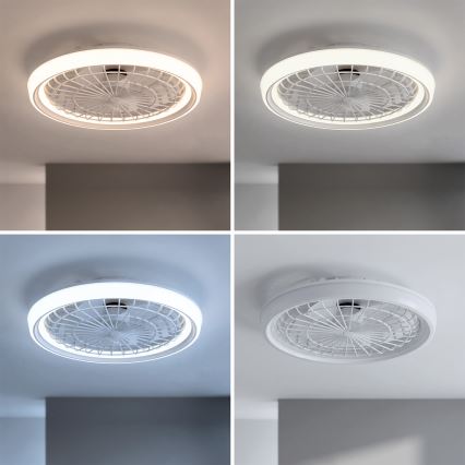 Brilagi - dimeriuojamas LED lubinis ventiliatorius LED/40W/230V 3000-6500K, skersmuo 48 cm, baltas + su nuotoliniu pultu