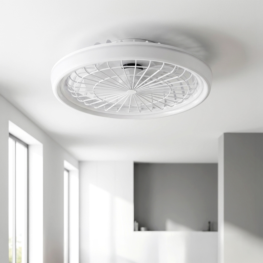 Brilagi - dimeriuojamas LED lubinis ventiliatorius LED/40W/230V 3000-6500K, skersmuo 48 cm, baltas + su nuotoliniu pultu