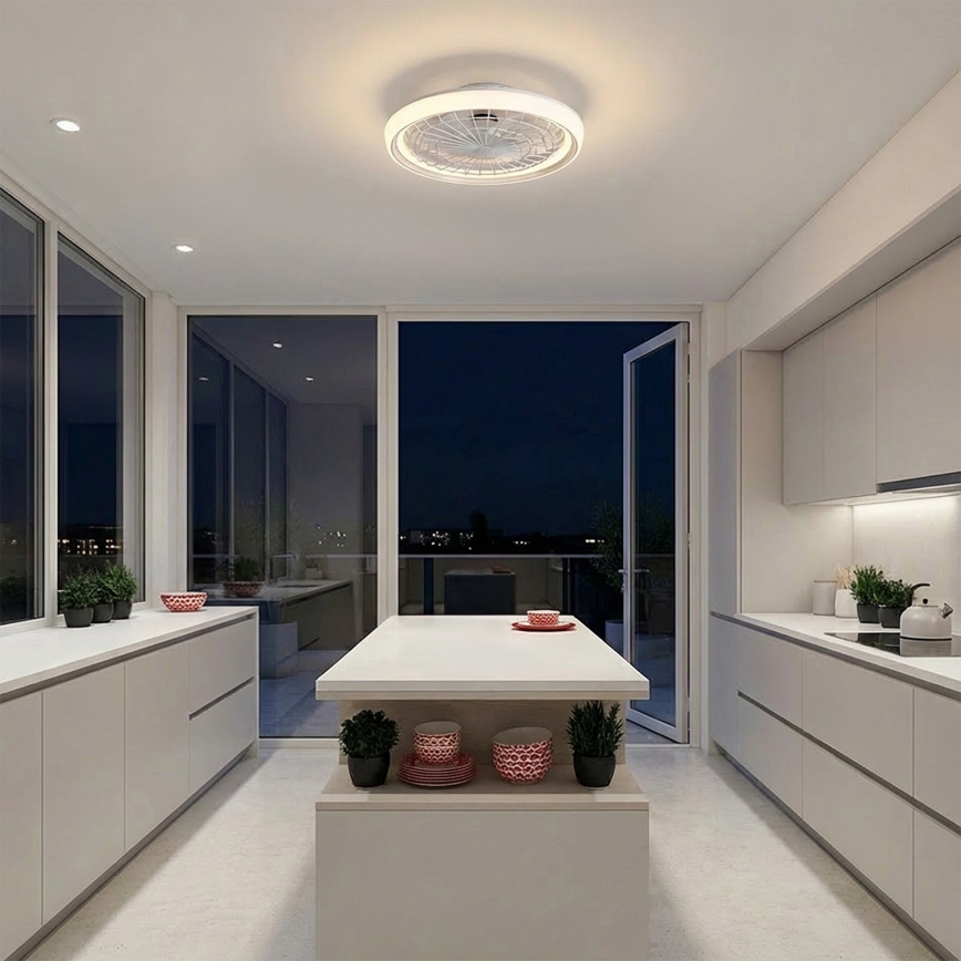 Brilagi - dimeriuojamas LED lubinis ventiliatorius LED/40W/230V 3000-6500K, skersmuo 48 cm, baltas + su nuotoliniu pultu