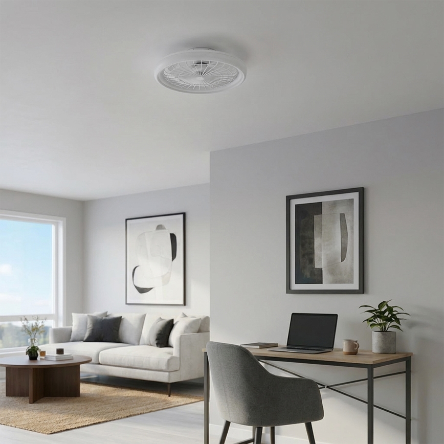 Brilagi - dimeriuojamas LED lubinis ventiliatorius LED/40W/230V 3000-6500K, skersmuo 48 cm, baltas + su nuotoliniu pultu