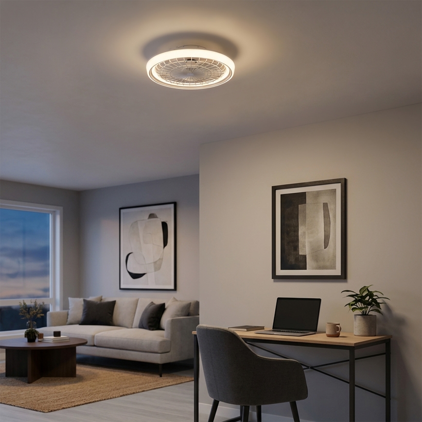 Brilagi - dimeriuojamas LED lubinis ventiliatorius LED/40W/230V 3000-6500K, skersmuo 48 cm, baltas + su nuotoliniu pultu