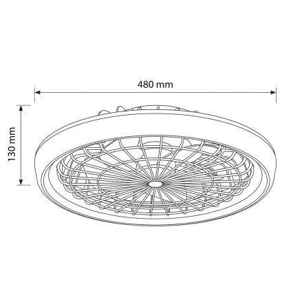 Brilagi - dimeriuojamas LED lubinis ventiliatorius LED/40W/230V 3000-6500K, skersmuo 48 cm, baltas + su nuotoliniu pultu