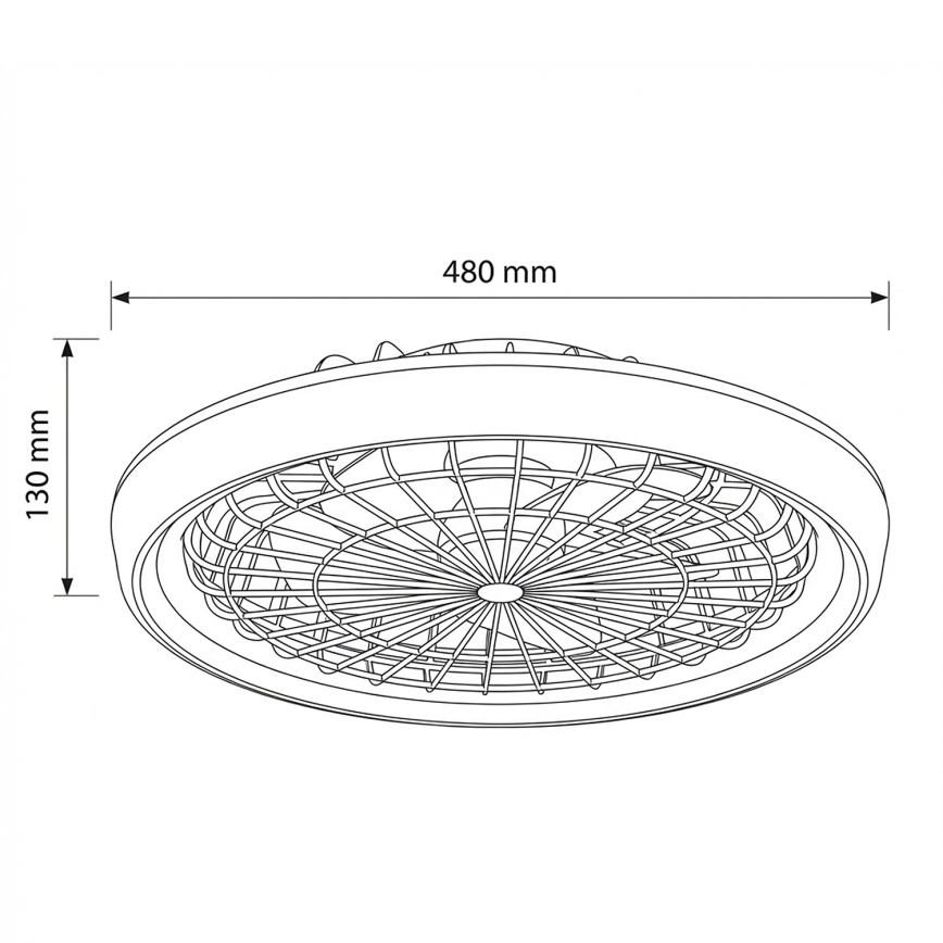 Brilagi - dimeriuojamas LED lubinis ventiliatorius LED/40W/230V 3000-6500K, skersmuo 48 cm, baltas + su nuotoliniu pultu