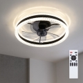 Brilagi - LED dimeriuojamas lubinis ventiliatorius LED/62W/230V 3000-6500K skersmuo 50 cm juodas + nuotolinis valdymas