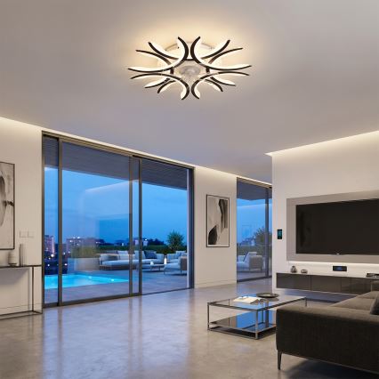 Brilagi - lubų ventiliatorius su reguliuojamu LED apšvietimu, LED/70W/230V, skersmuo 76 cm, juodas + nuotolinis valdymas