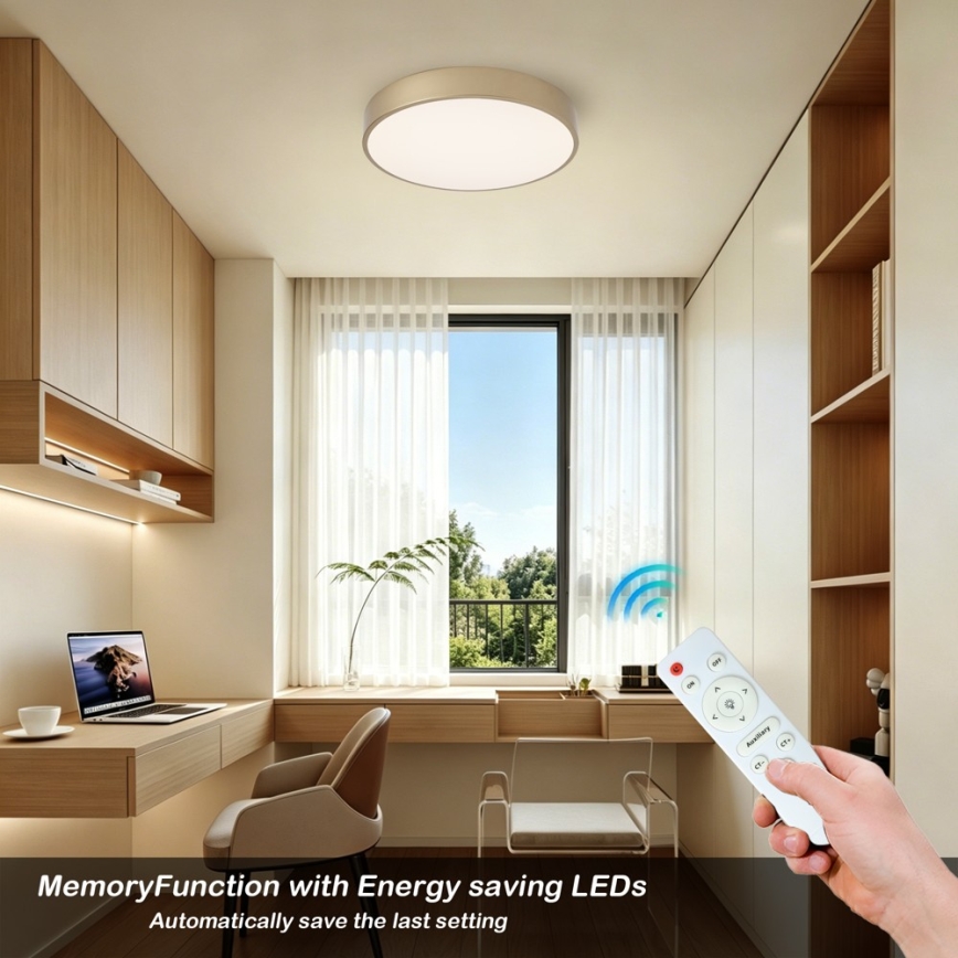 BRILAGI - LED dimeriuojamas lubų šviestuvas POOL LED/48W/230V 3000-6000K skersmuo 40 cm auksinis + nuotolinis pultas