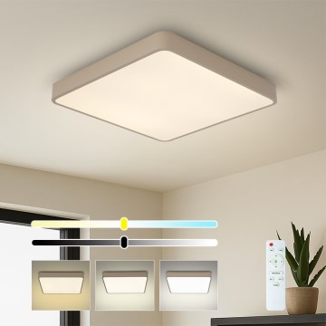 BRILAGI - LED dimeriuojamas lubų šviestuvas POOL SQUARE LED/48W/230V 3000-6000K 50x50 cm smėlinis + su nuotoliniu pultu