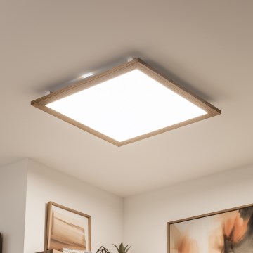 Brilagi - LED dimeriuojamas lubų šviestuvas SLIMFRAME WOOD LED/58W/230V 64x64 cm 3000-6000K ruda + nuotolinis valdymas