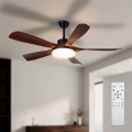 Brilagi - LED dimeriuojamas lubų ventiliatorius LED/34W/230V 3000-6500K skersmuo 132 cm juodas/rudas + nuotolinis valdymas