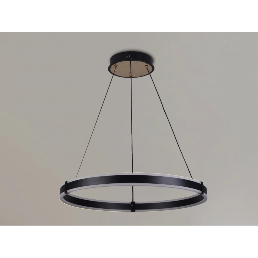 Brilagi - reguliuojamas LED pakabinamas šviestuvas ant troselio CIRCLE LED/85W/230V 3000-6500K Ø 60 cm juoda/auksinė + nuotolinis valdymas