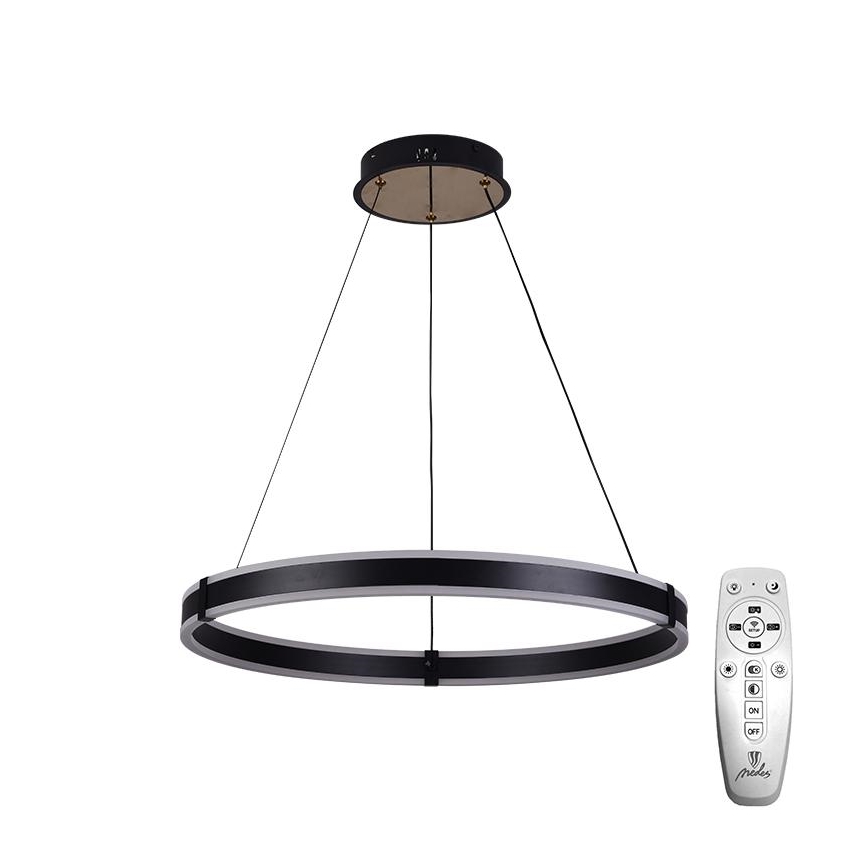 Brilagi - reguliuojamas LED pakabinamas šviestuvas ant troselio CIRCLE LED/85W/230V 3000-6500K Ø 60 cm juoda/auksinė + nuotolinis valdymas
