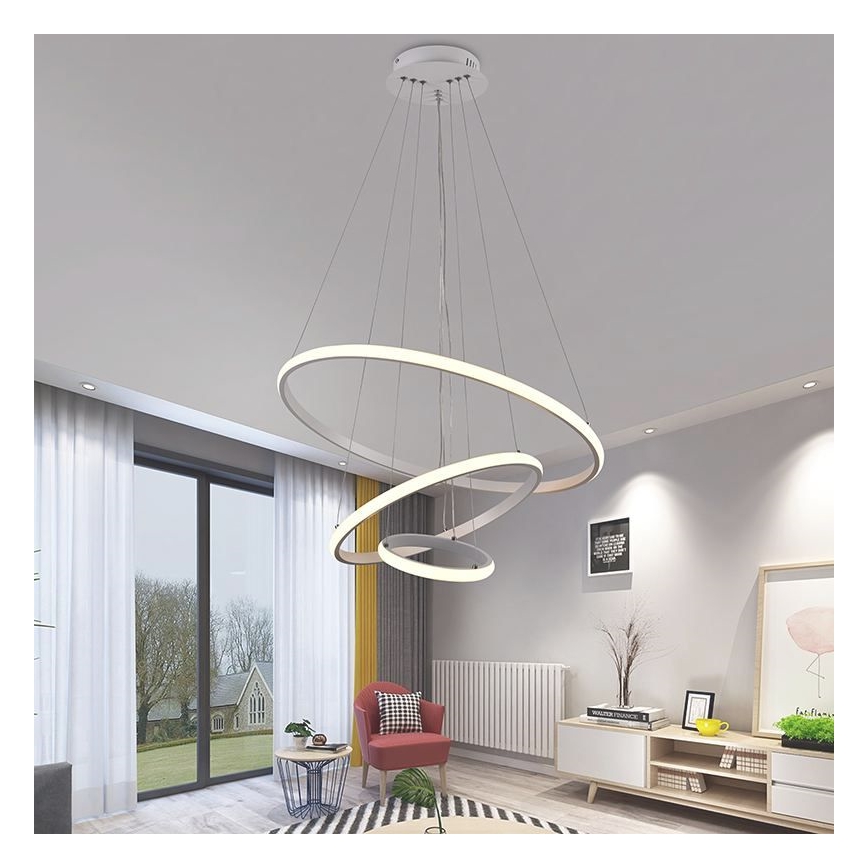 Brilagi - dimeriu reguliuojamas LED pakabinamas šviestuvas ant lyno CIRCLE LED/90W/230V 3000-6500K skersmuo 60 cm + nuotolinis valdymas