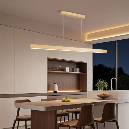 Brilagi - Dimeriuojama LED liustra ant laido OAK SMART LED/30W/230V Wi-Fi Tuya ąžuolas + nuotolinis valdymas