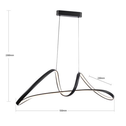 Brilagi - Dimeriuojama LED liustra ant laido TWISTER LED/60W/230V 3000-6000K juoda + nuotolinis valdymas