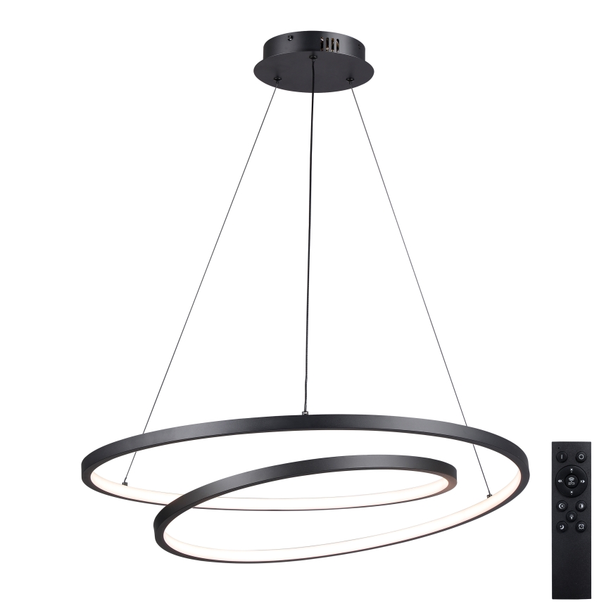 Brilagi - LED dimeriuojama liustra ant laido TWISTER LED/75W/230V 3000–6000K Ø 70 cm juoda + nuotolinis valdymas
