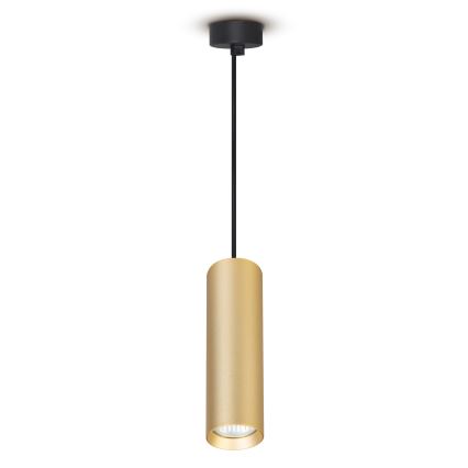 Brilagi - LED RGBW reguliuojamas pakabinamas šviestuvas ant troselės SELE 1xGU10/4,8W/230V 3000K juoda/auksinė + su nuotoliniu valdymu