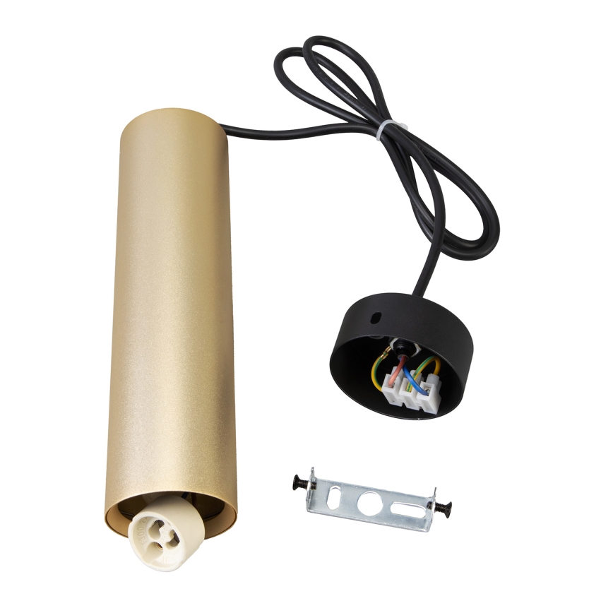 Brilagi - LED RGBW reguliuojamas pakabinamas šviestuvas ant troselės SELE 1xGU10/4,8W/230V 3000K juoda/auksinė + su nuotoliniu valdymu