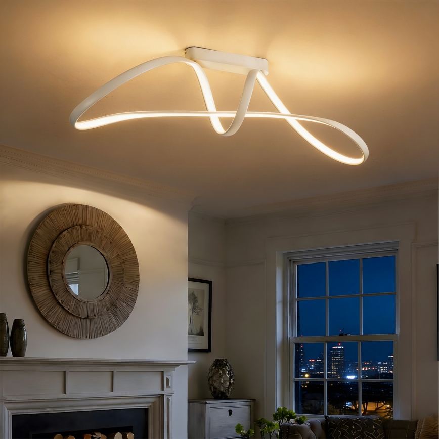 Brilagi - reguliuojamas LED paviršinis lubinis šviestuvas TWISTER LED/60W/230V 3000-6000K balta + su nuotolinio valdymo pultu